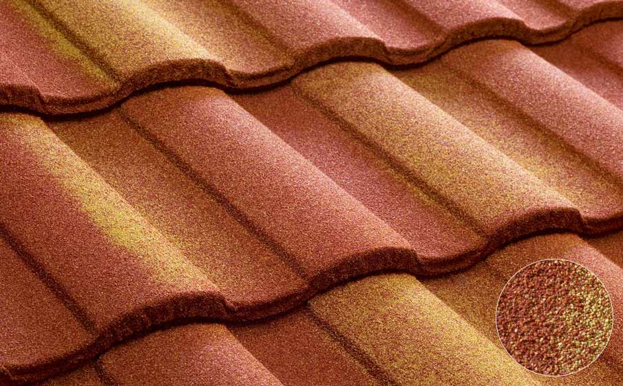 Композитная черепица METROTILE МетроРоман терракотово-желтый, 1280*410 мм