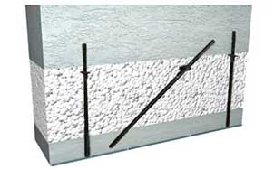 Гибкая связь-анкер Гален БПА-200-6 -П для трехслойных панелей типа сэндвич с фиксатором -ограничителем, 6*200 мм